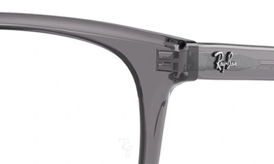 Shop Ray Ban 54mm Square Optical Glasses In Transparent Grey