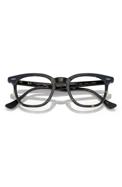 Ray Ban Hawkeye 50mm Square Optical Glasses In Havana