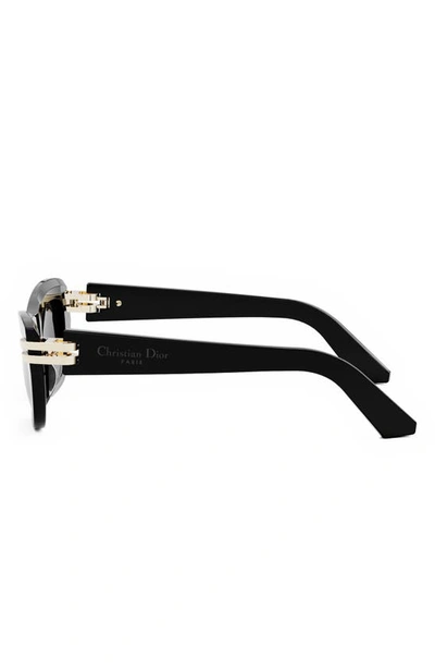 Shop Dior C B2u Butterfly Sunglasses In Shiny Black / Smoke