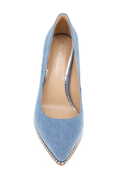 Shop Bcbgeneration Hawti Studded Pump In Denim