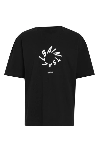 Shop Allsaints Halo Graphic T-shirt In Jet Black