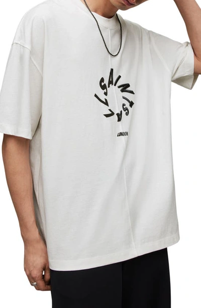 Shop Allsaints Halo Graphic T-shirt In Chalk White