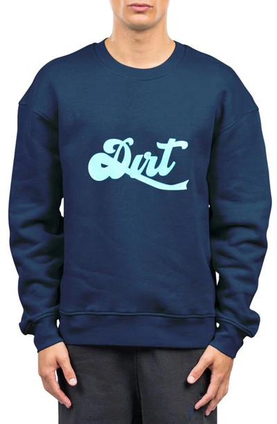 Shop D.rt Retro Cotton Graphic Sweatshirt In Navy