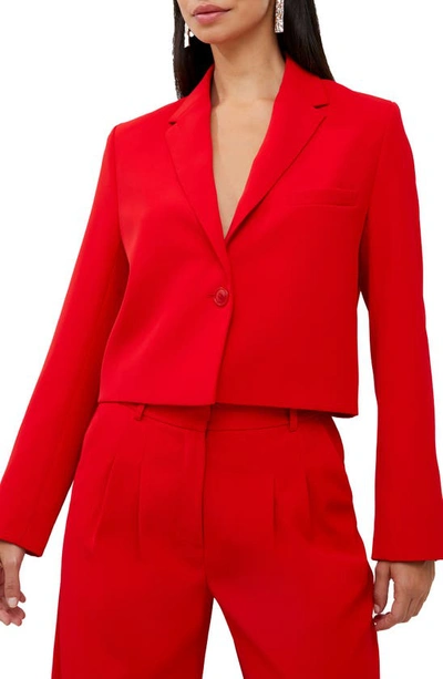 Shop French Connection Harry Crop Blazer In 60-royal Scarlet