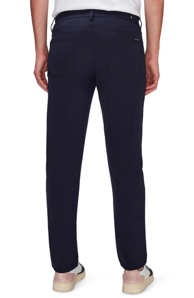 7 For All Mankind Slimmy Tapered Slim Fit Tech Series Pants In Navy