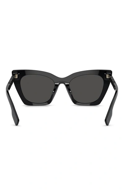 Shop Burberry 52mm Cat Eye Sunglasses In Black/ Black