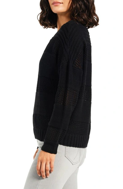 Shop Nic + Zoe Mesh Mix Sweater In Black Onyx