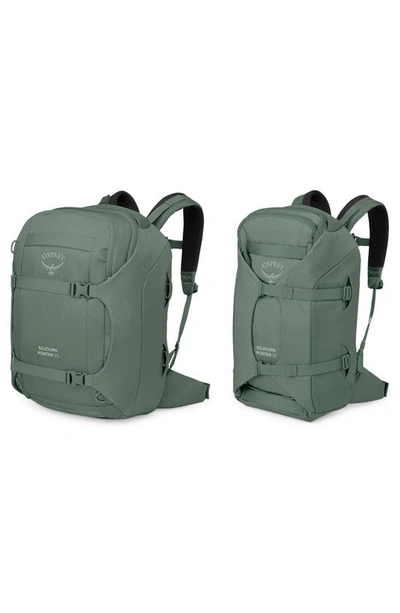 Shop Osprey Sojourn Porter 30-liter Recycled Nylon Travel Pack In Koseret Green