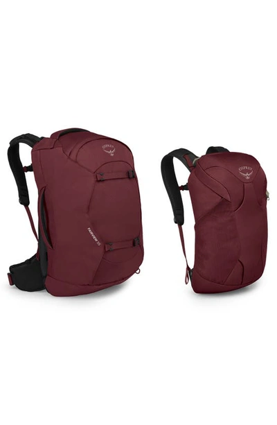 Shop Osprey Fairview 55-liter Travel Backpack In Zircon Red