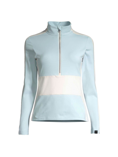 Shop Head Sportswear Women's Legacy Colorblocked Quarter-zip Ski Jacket In Light Blue
