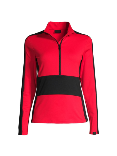 Shop Head Sportswear Women's Legacy Colorblocked Quarter-zip Ski Jacket In Red