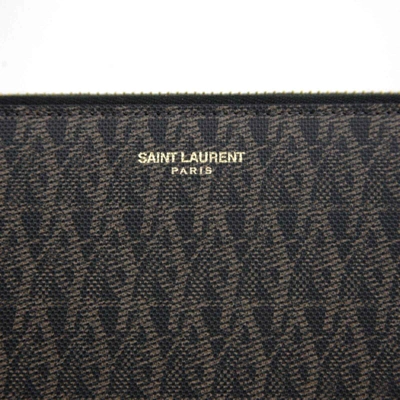 Shop Saint Laurent Ysl Men's Black/brown Leather Zip Around Wallet In Black / Brown
