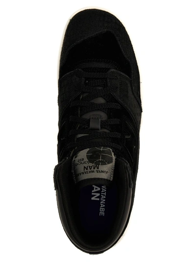 Junya Watanabe High-top Sneakers With Textured Upper And Rubber Sole In White/black