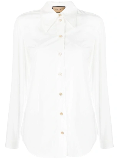 Shop Gucci Cotton Shirt In White