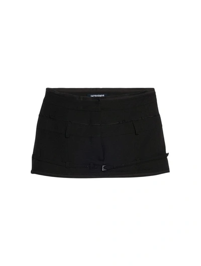 Shop Jacquemus Mini Skirts In Black
