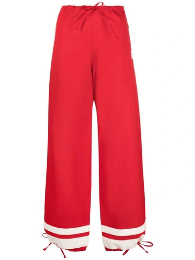 Shop Gucci Cotton Trousers In Red
