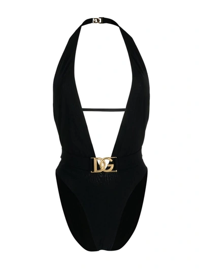 Shop Dolce & Gabbana One-pieces Swimwear In Black