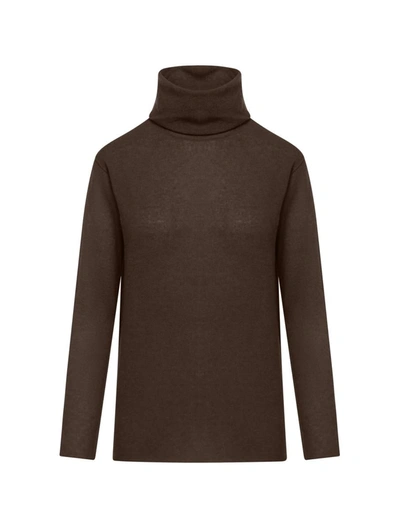 Shop Malo Turtle Neck Sweater In Brown