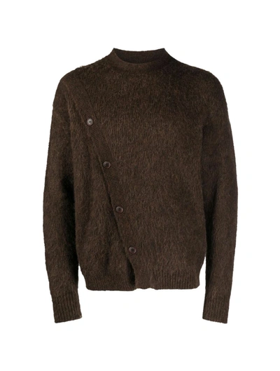 Shop Jacquemus Cardigan Sweater In Brown