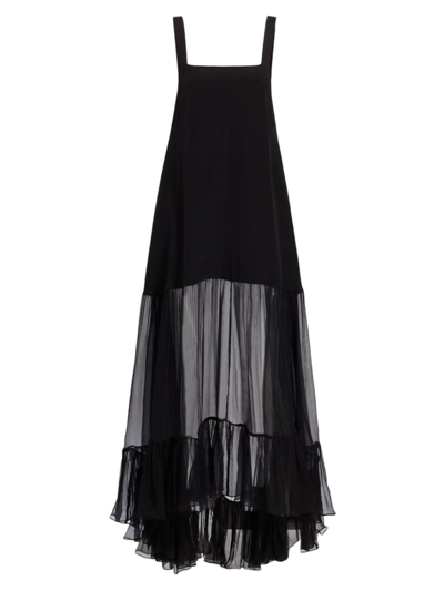 Shop Azeeza Women's Bellevue Silk Chiffon Maxi Dress In Black