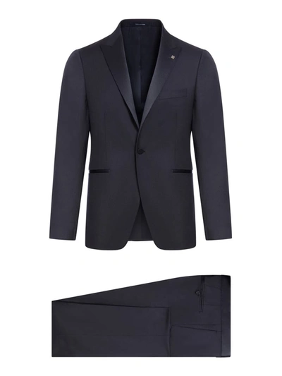 Shop Tagliatore Formal Suit In Blue