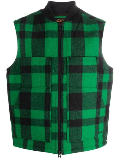 Shop Filson Wool Vest In Green