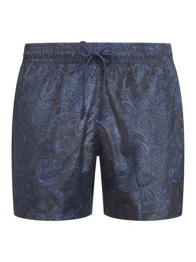 Shop Etro Swim Shorts Swimwear In Blue