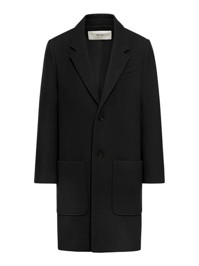 Shop Ami Alexandre Mattiussi Ami Paris Single Breasted Coat In Black