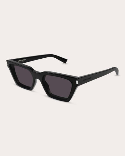 Shop Saint Laurent Women's Calista Cat-eye Sunglasses In Black