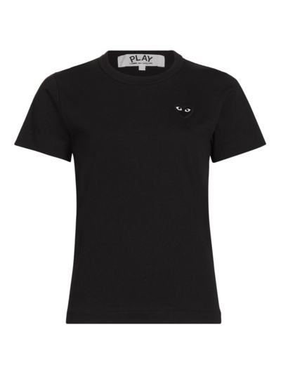 Shop Comme Des Garçons Play Women's Heart T-shirt In Black