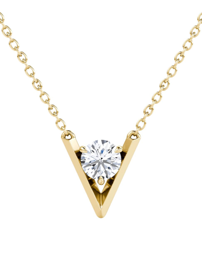 Shop Vrai Women's  V 14k Yellow Gold & 1.00 Tcw Lab-grown Diamond Pendant Necklace