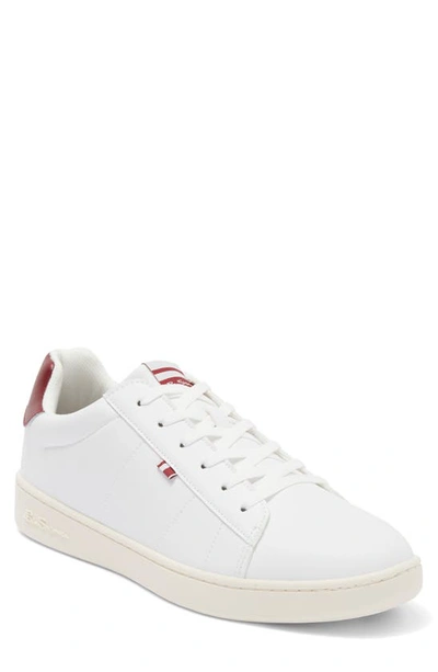 Shop Ben Sherman Hampton Sneaker In White/ Red