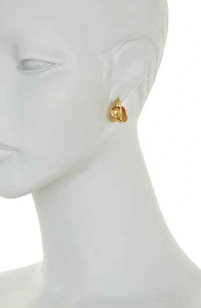 Nordstrom Rack Sculpted Waterproof Huggie Hoop Earrings In Gold