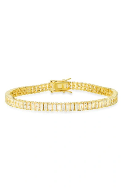 Shop Queen Jewels Baguette Tennis Bracelet In Gold