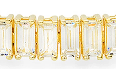 Shop Queen Jewels Baguette Tennis Bracelet In Gold