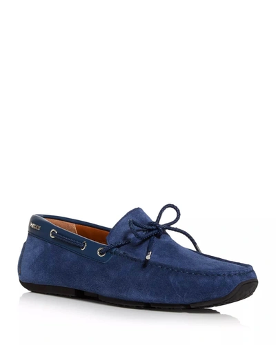 Bally Pindar Men's 6231346 Blue Leather Suede Drivers In Blue