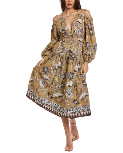 Shop Ulla Johnson Tiered Midi Dress In Multi