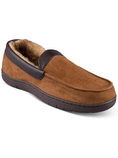 Shop Haggar Mens Faux Sued Slip On Loafer Slippers In Multi