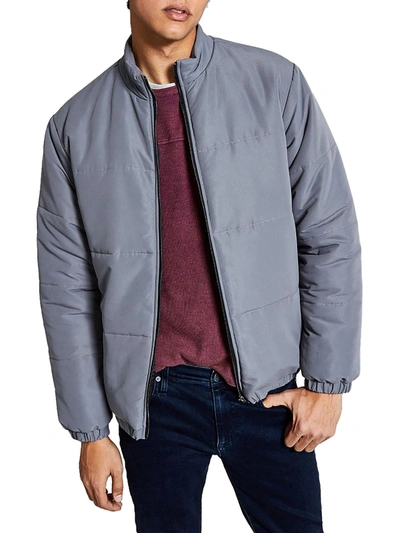 Shop And Now This Mens Short Cold Weather Puffer Jacket In Grey