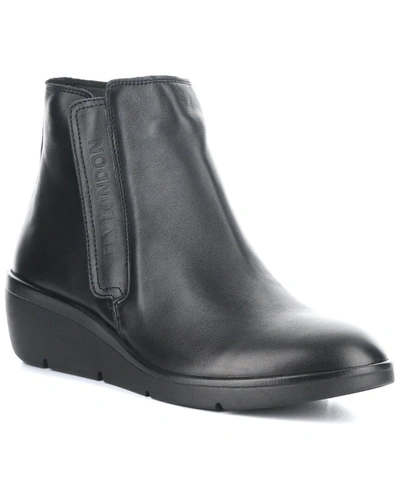 Shop Fly London Nula Leather Boot In Black