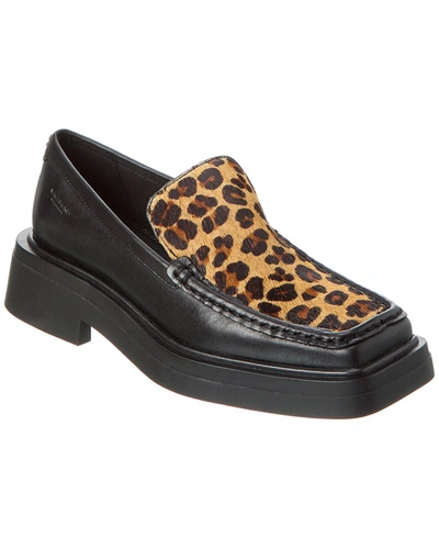 Shop Vagabond Shoemakers Eyra Leather & Haircalf Loafer In Black