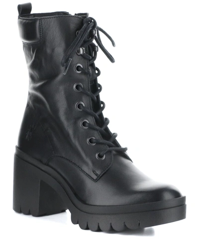 Shop Fly London Tiel Leather Boot In Black