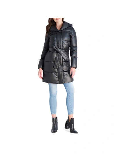Shop Via Spiga Womens Quilted Mid Length Puffer Jacket In Black