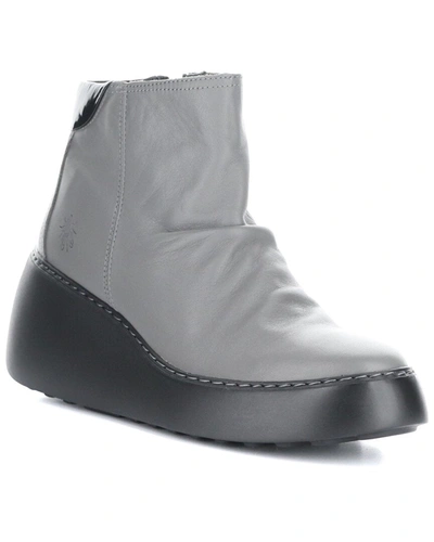 Shop Fly London Dabe Leather Boot In Grey