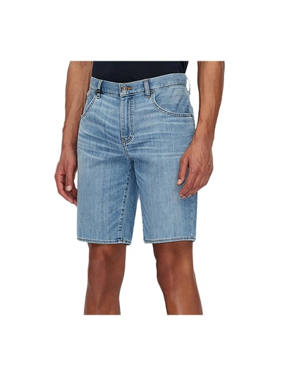 Shop Armani Exchange Mens Faded Slim Denim Shorts In Blue