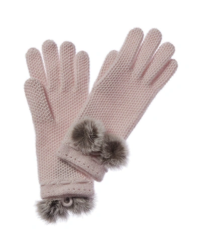 Shop Phenix Cashmere Honeycomb Glove In Pink
