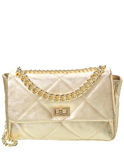 Shop Persaman New York Cecelia Leather Shoulder Bag In Gold