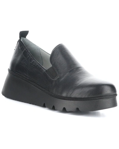 Shop Fly London Pece Leather Wedge In Black