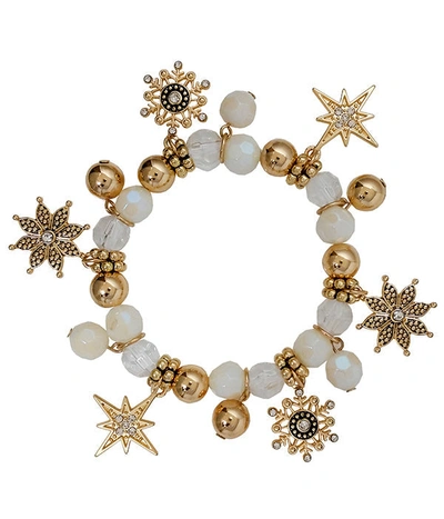 Shop A Blonde And Her Bag Snowflake Charm Bracelet In Gold