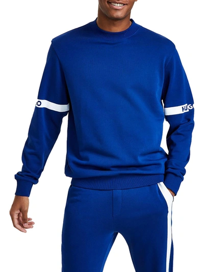Shop Hugo Mens Cozy Comfortable Sweatshirt In Blue
